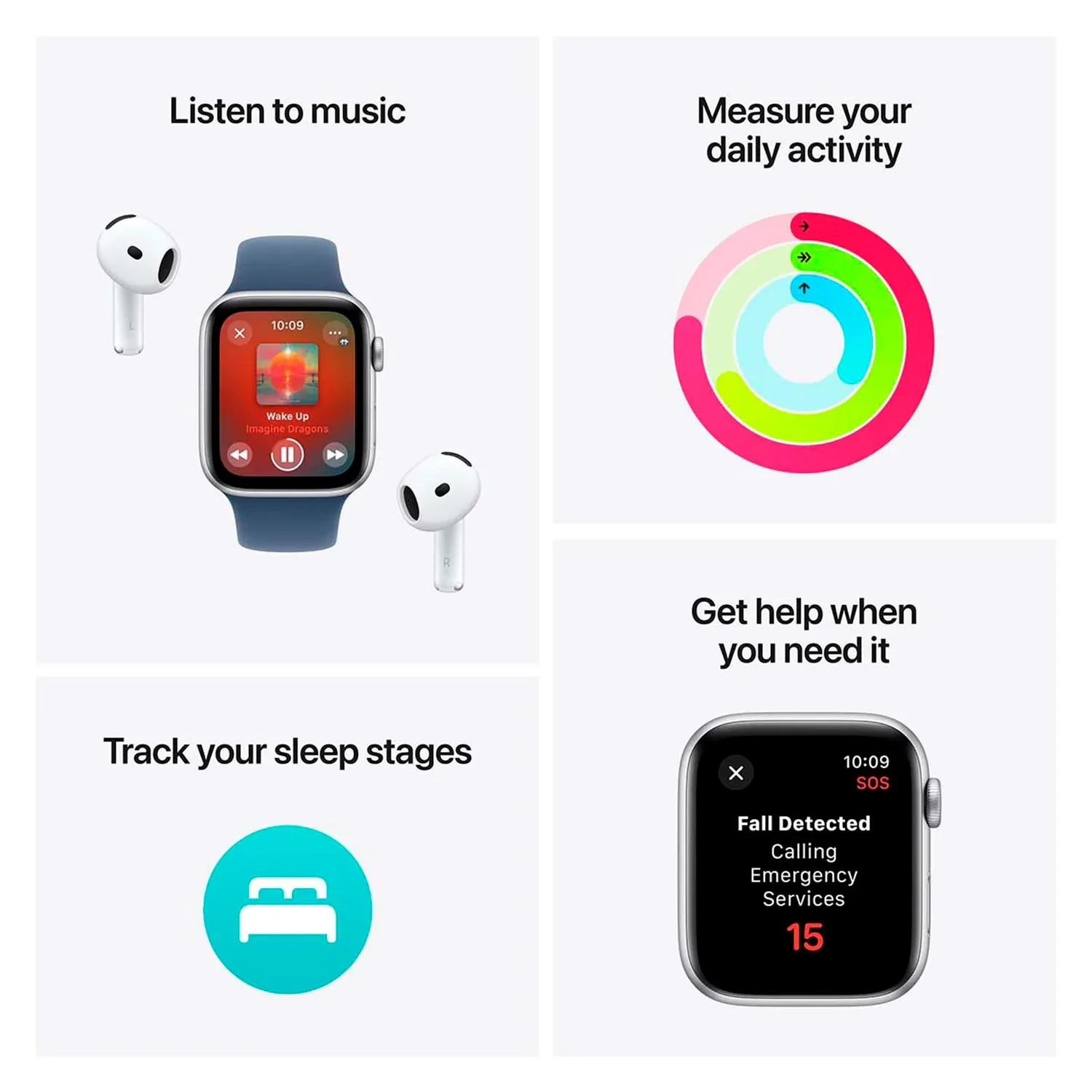 Apple Watch SE GPS 40mm Silver Aluminium Sport Band M/L MXED3