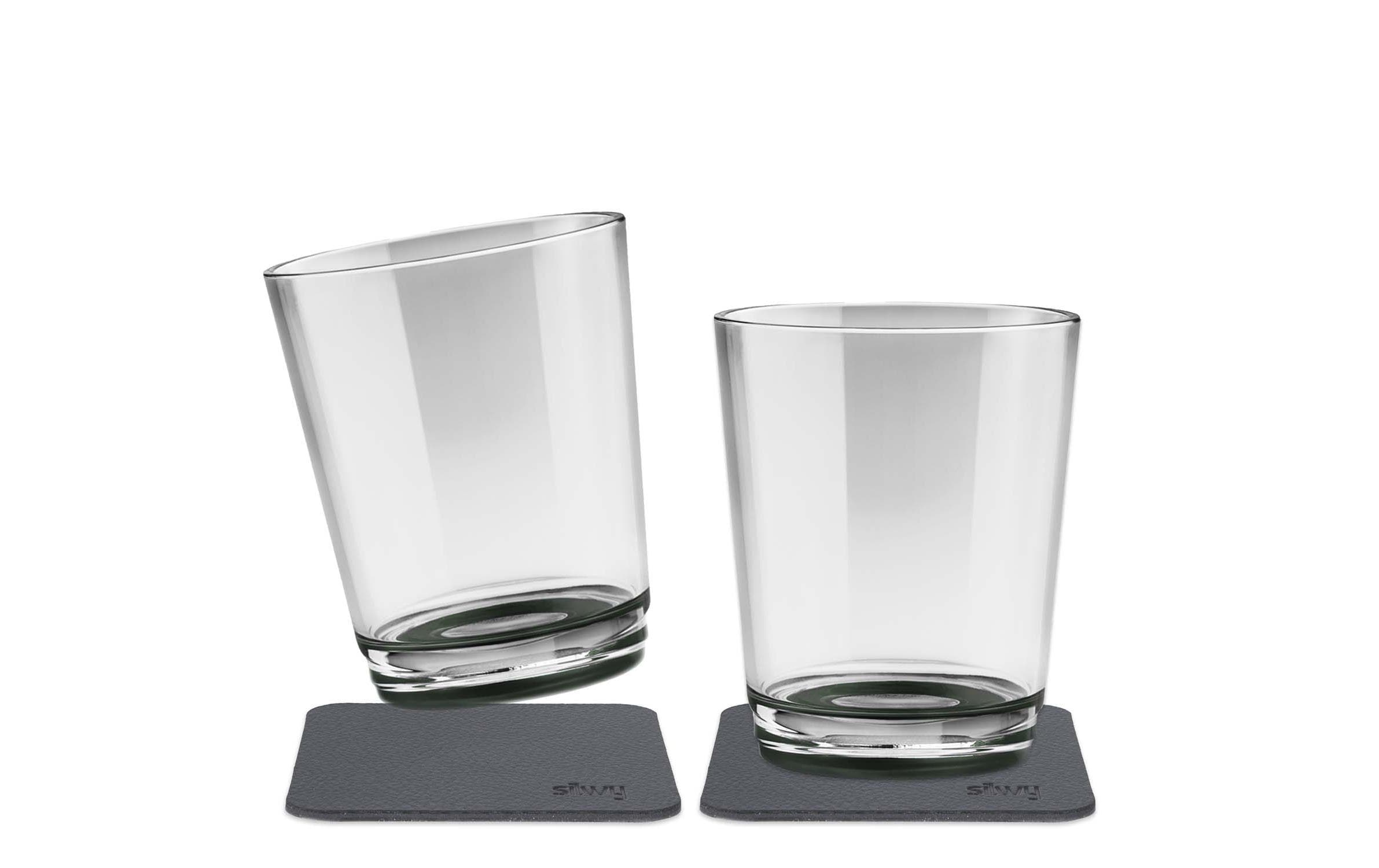 Outdoor-Becher Pearl Grey 2er-Set magnetisch 2.5 dlMagnet Trinkglas-Set mit Magnet-Pads