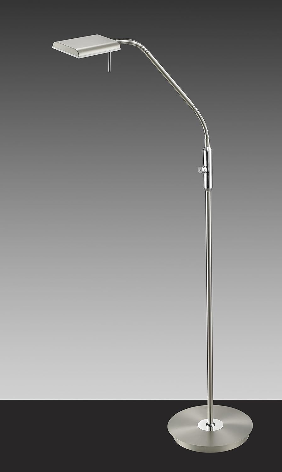 Trio Leuchten LED Stehleuchte Bergamo 420910107, Metall Nickel matt, inkl. 12 Watt LED, Sensor-Dimmer