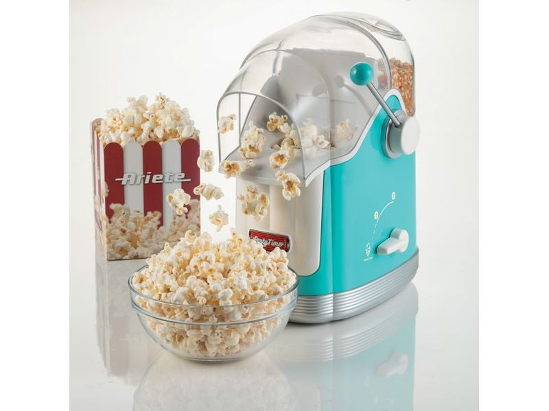 Ariete Popcorn Maschine Party Time ARI-2958-BL Blau/Weiss Popcornmaschine im Retro-Design