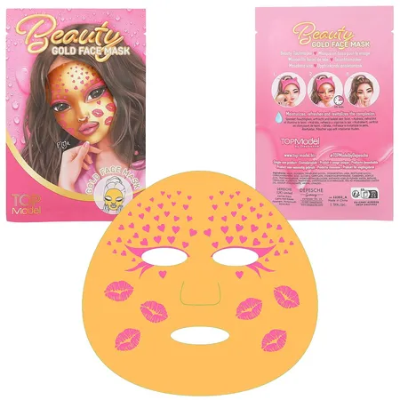 Depesche TOPModel Tuchmaske Gold BEAUTY and ME, 1 Stück, 3-Fach sortiert