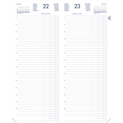 Lecas Long Euro Centimes - Agenda 1 jour par page - 14 x 35 cm - disponible dans différentes couleurs