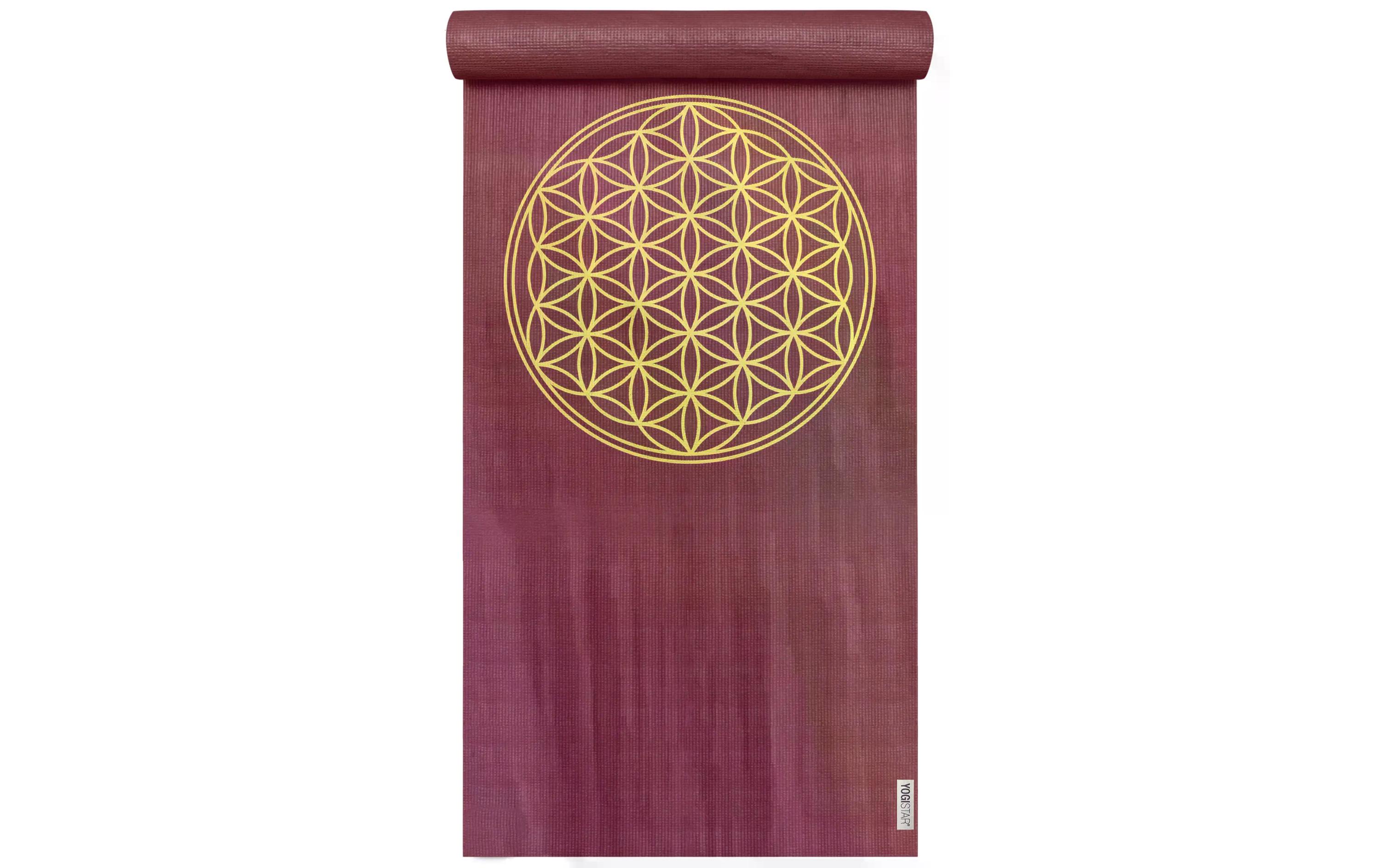 Yogamatte Basic Flower of Life, BordeauxTrainingsmatte