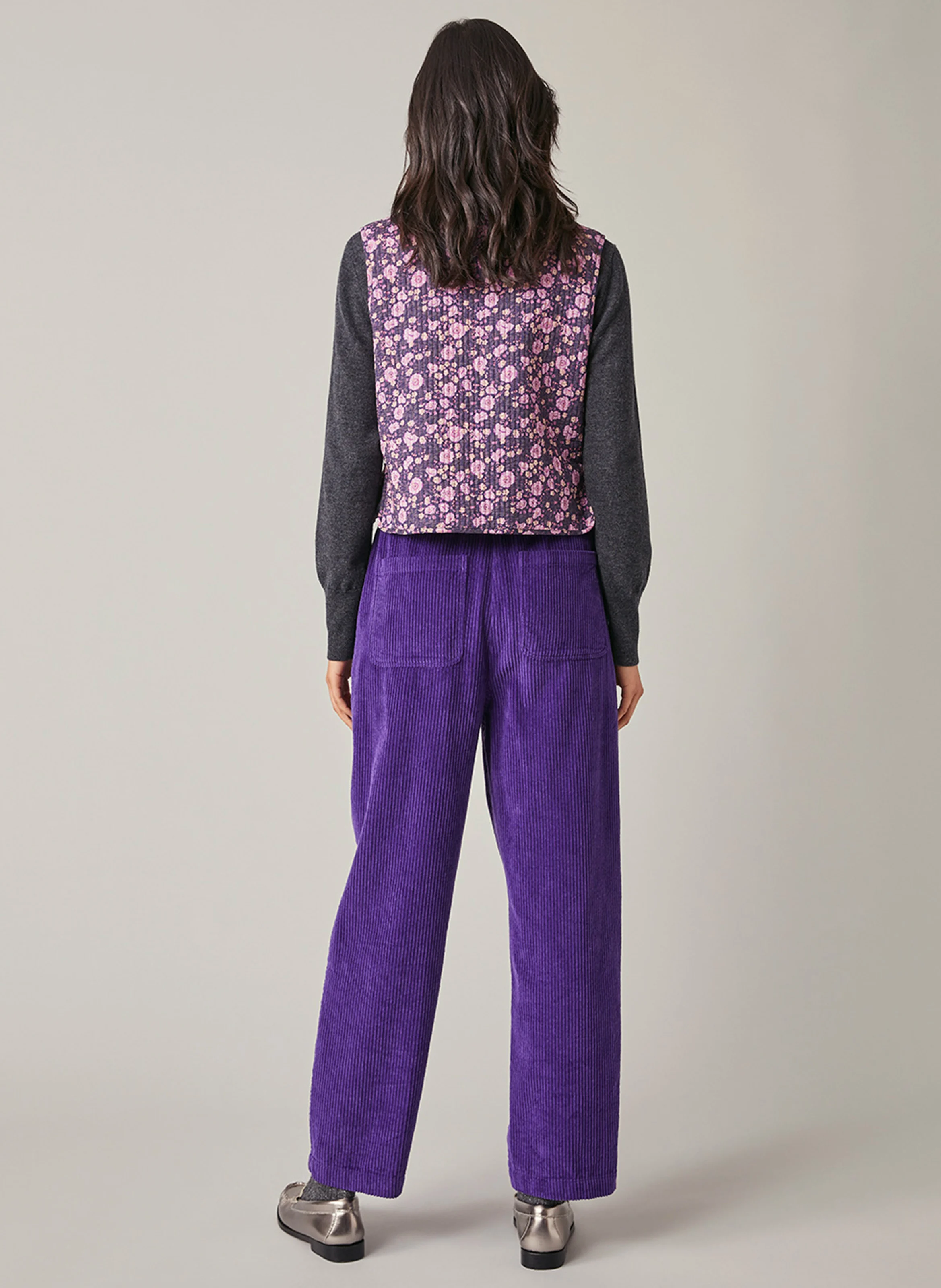 FRANCK - Pantalon droit en coton| Violet