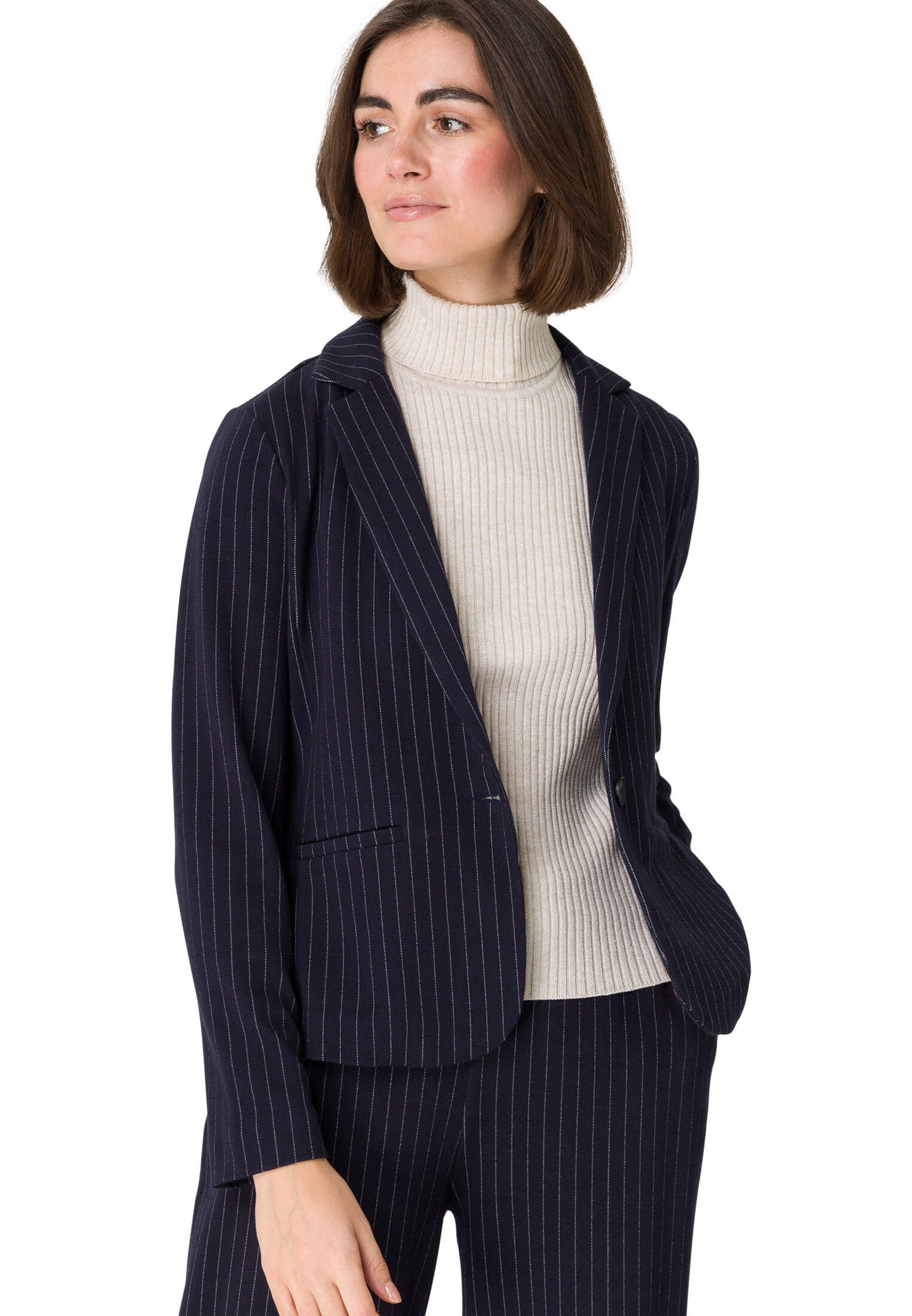 zero| Damen Jerseyblazer mit Nadelstreifen