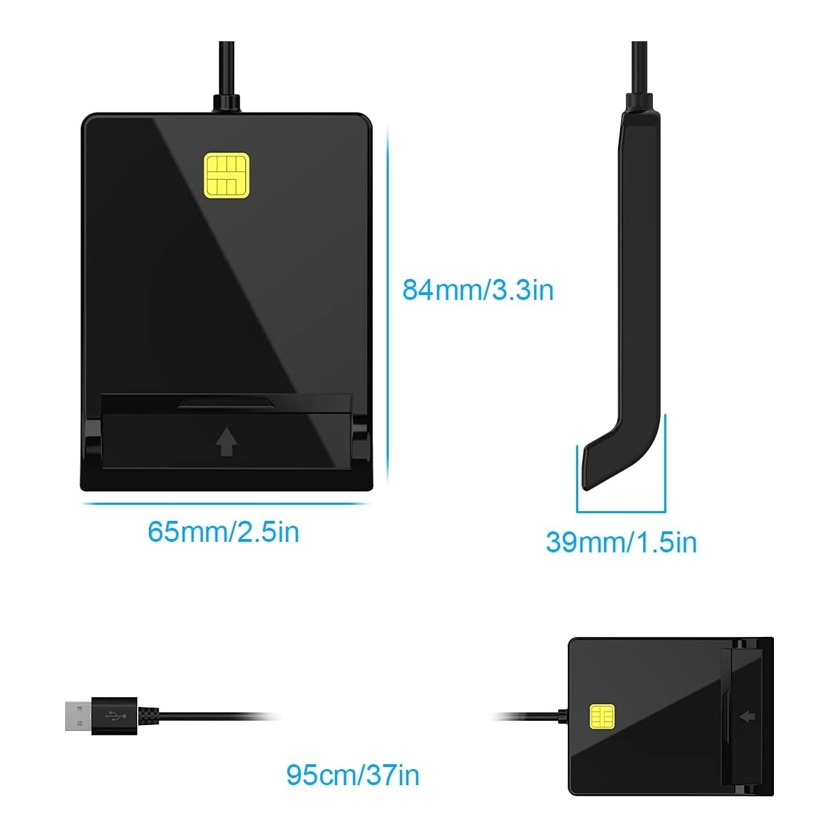 NÖRDIC USB-A Smart- og SIM-kortleser ISO7816 ID-kort EMV Kredittkort