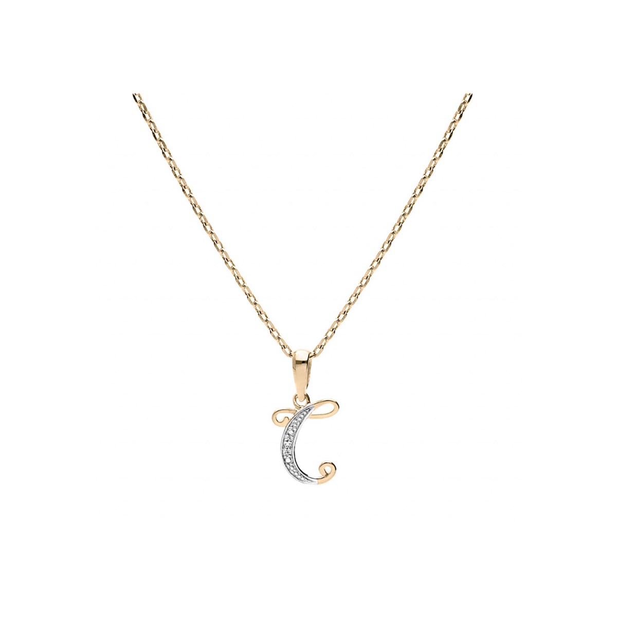 Collier Initiale Plaqué or - Lettre C