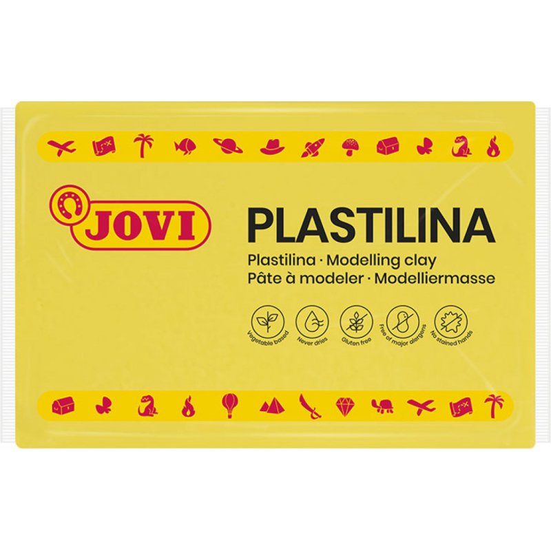 Pâte à modeler jovi plastilina végétale coloris jaune 350g