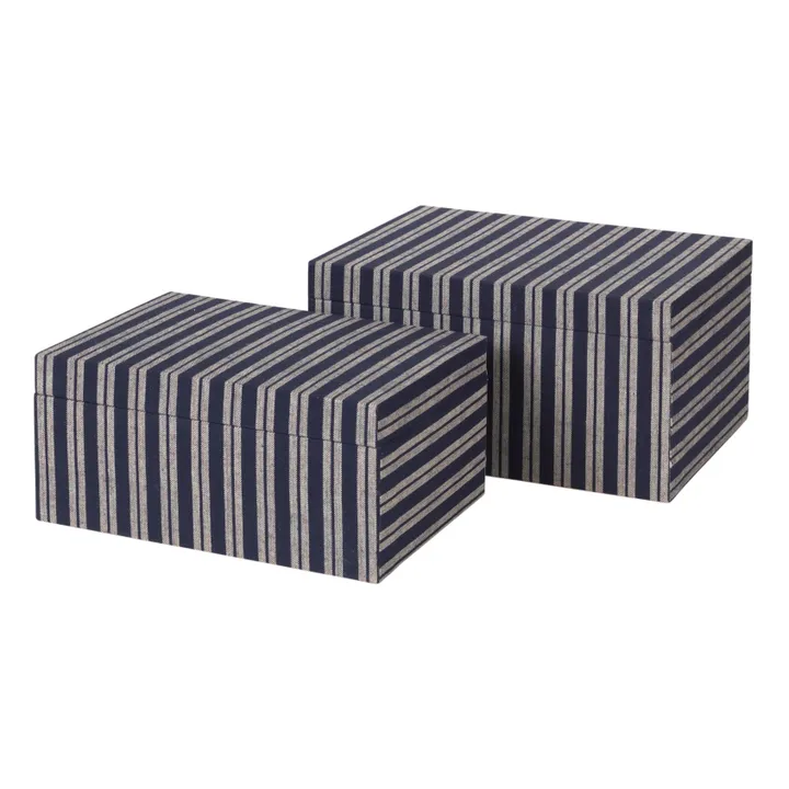 Broste Copenhagen Boîte Cléo en carton - Set de 2 | Bleu