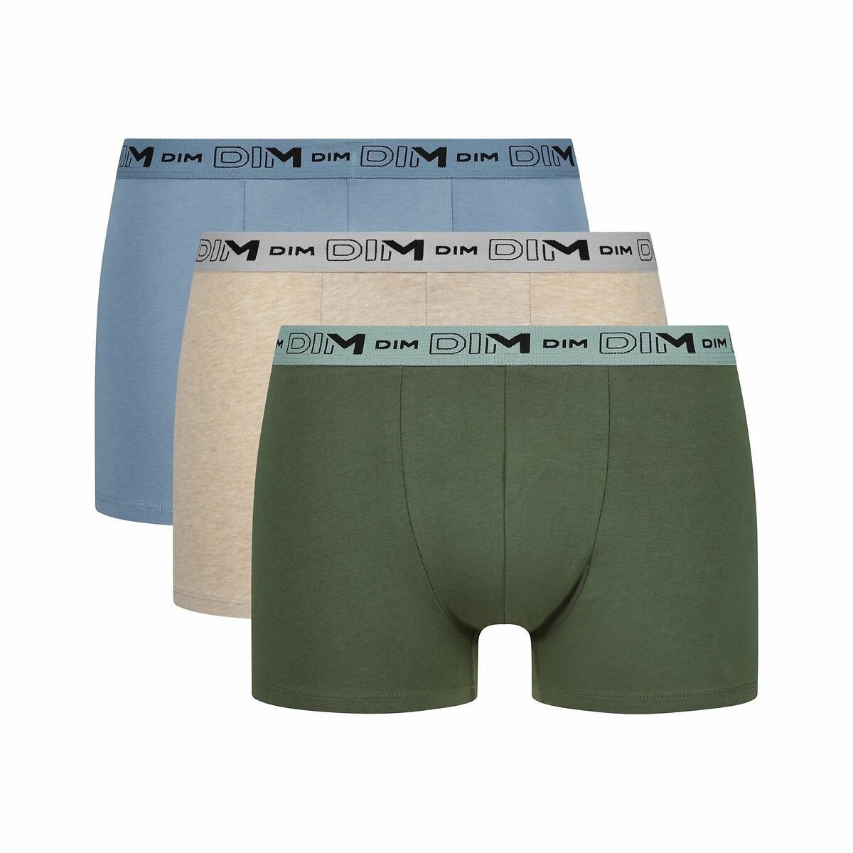 DIM<br>Conjunto de 3 cuecas boxer de algodão elástico