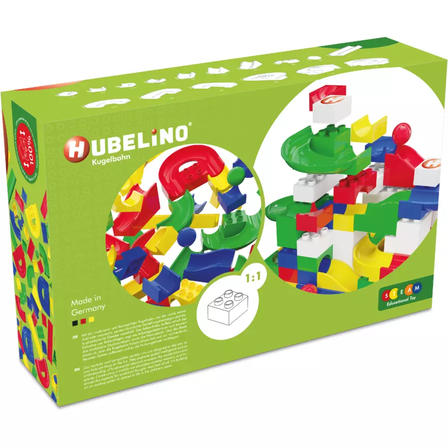 HUBELINO® Kugelbahn - 128-teiliges Bahnelemente-Set