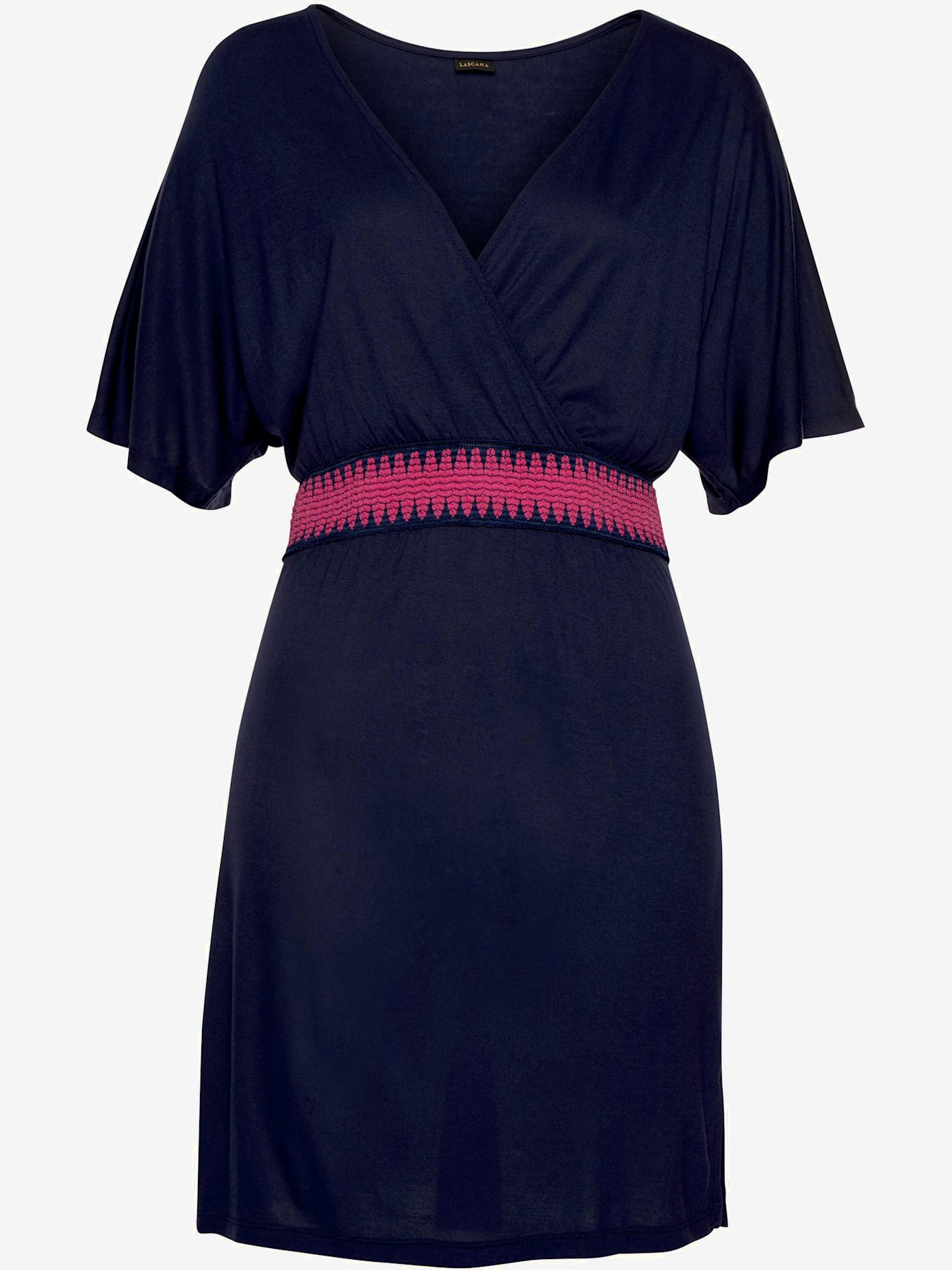 Robe en jersey col v effet cache-cœur