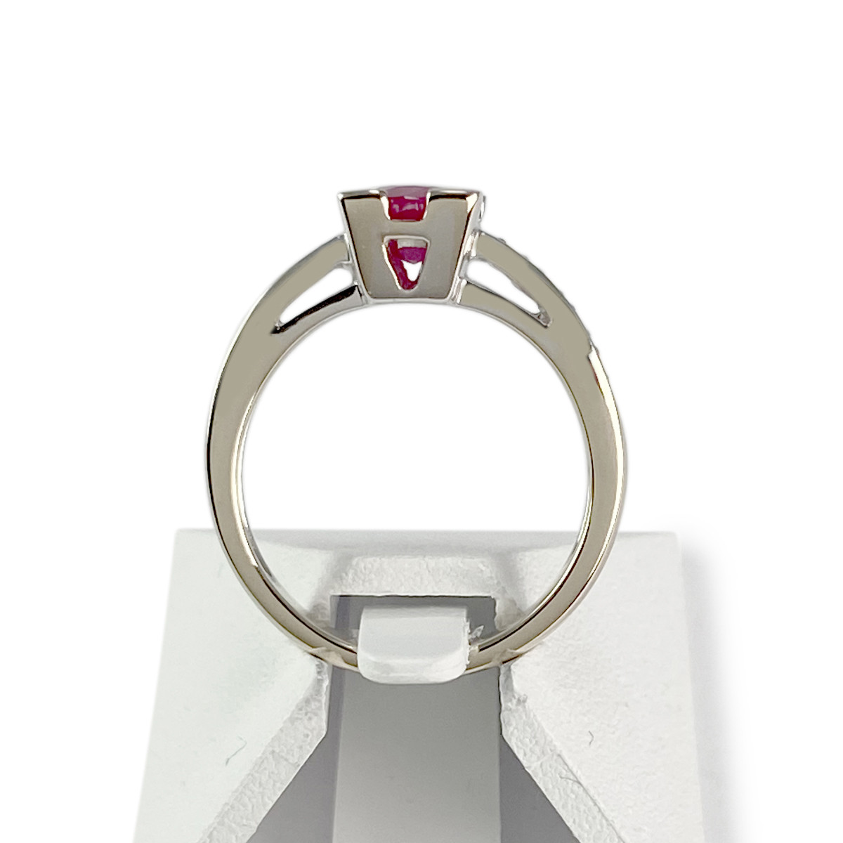 Bague d'occasion or 750 blanc diamants rubis