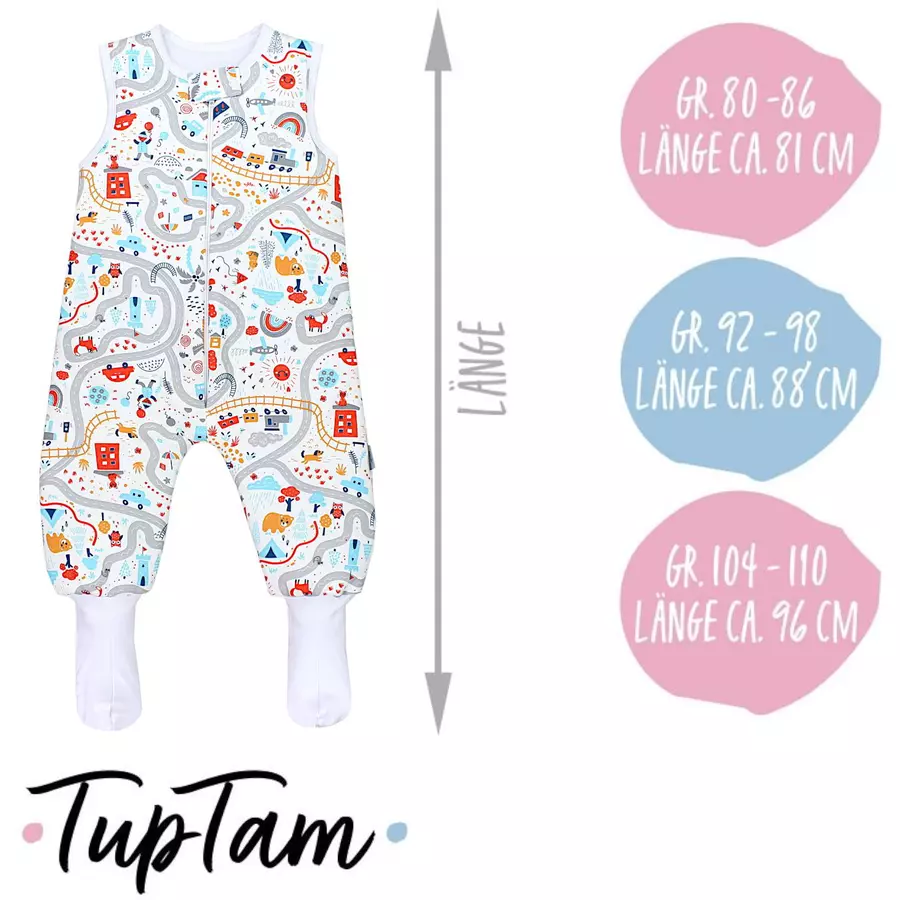 TupTam Baby Winter Schlafsack mit Beinen und Füßen orangegelb