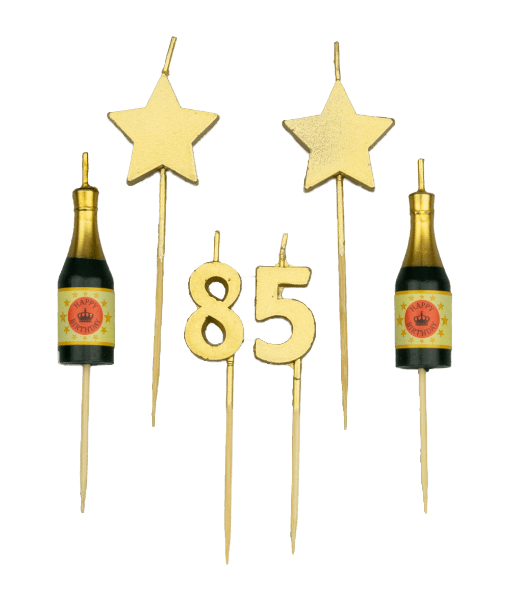 Kaarsjes 85 Jaar Champagne 17,5cm
