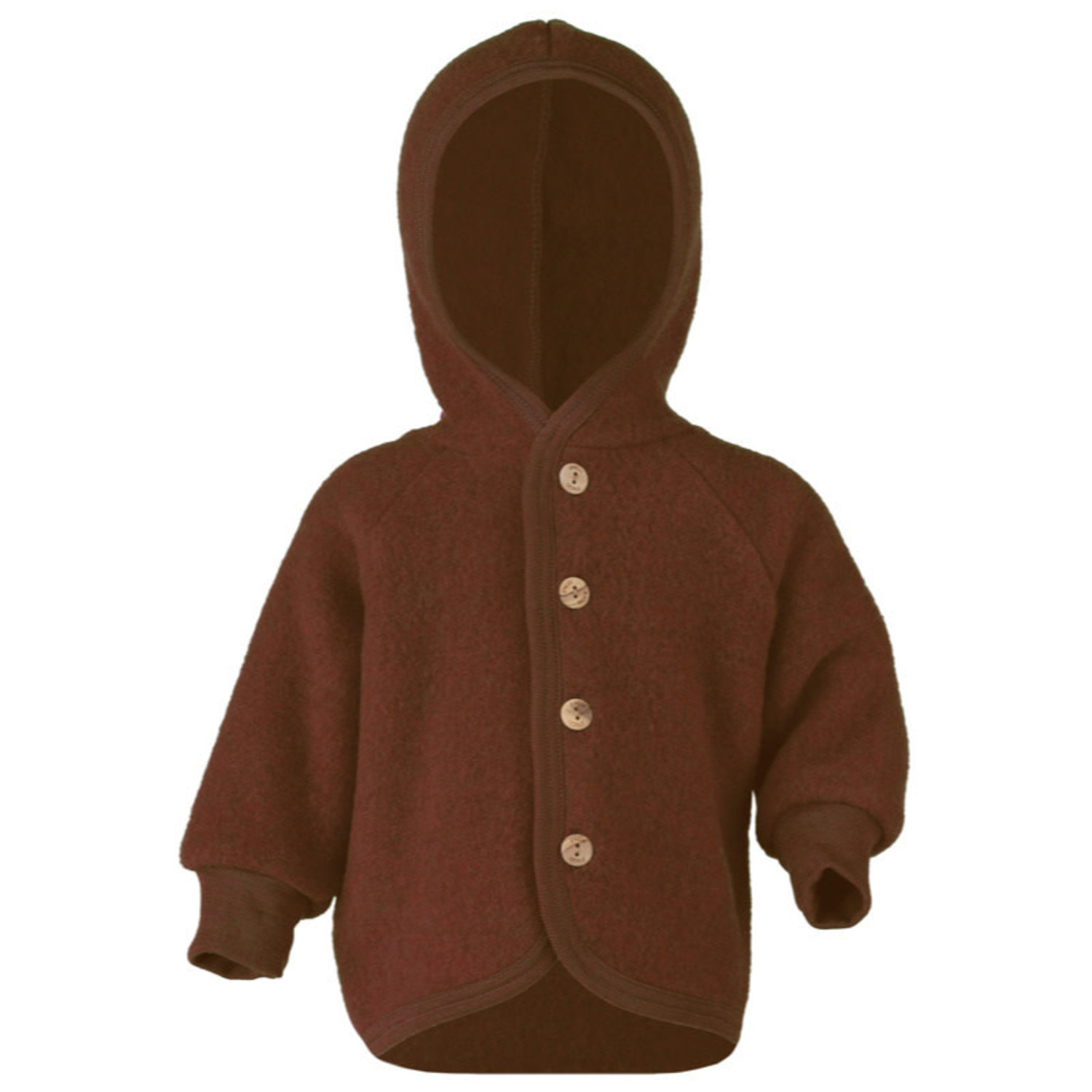 Engel | Hooded jacket with wooden buttons | Cinnamon melange
