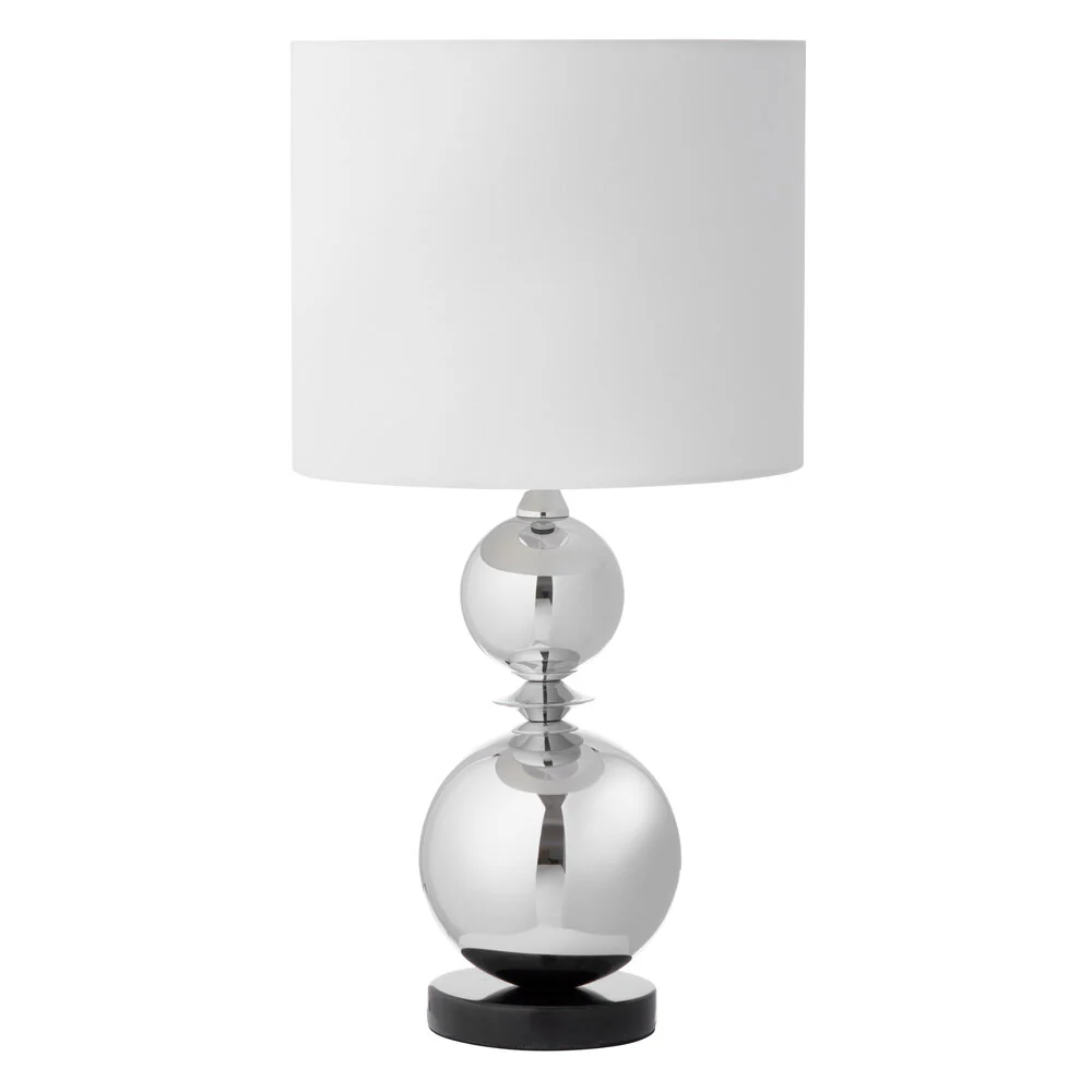 Margit Brandt  Bordlampe m. hvid tekstil skærm - H56cm