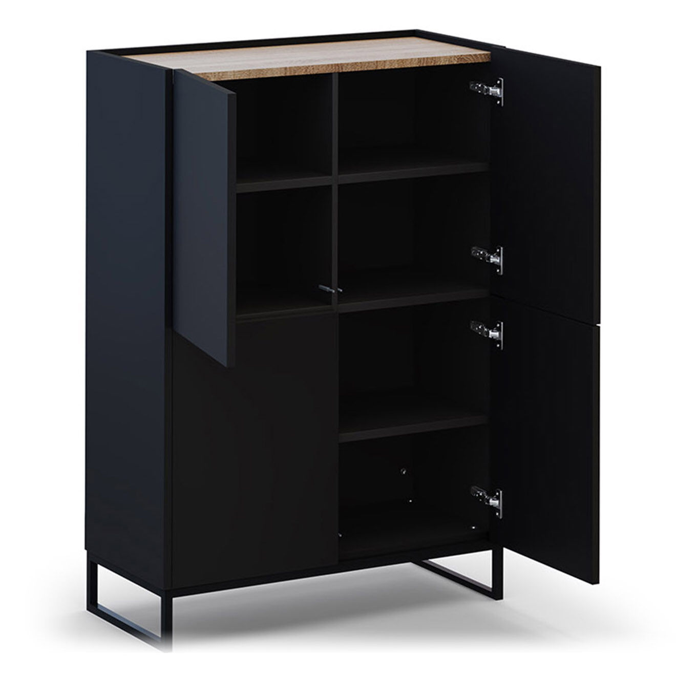 Windsor & Co Bibliothèque Helene chêne naturel/noir - 90x40x130 cm
