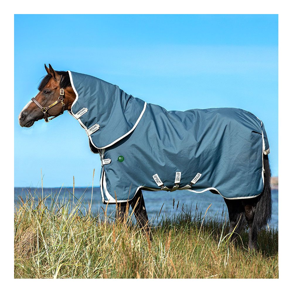 Horseware AMIGO AMECO BRAVO 12 PLUS 100G - Couverture de paddock + couvre-cou teal/grey