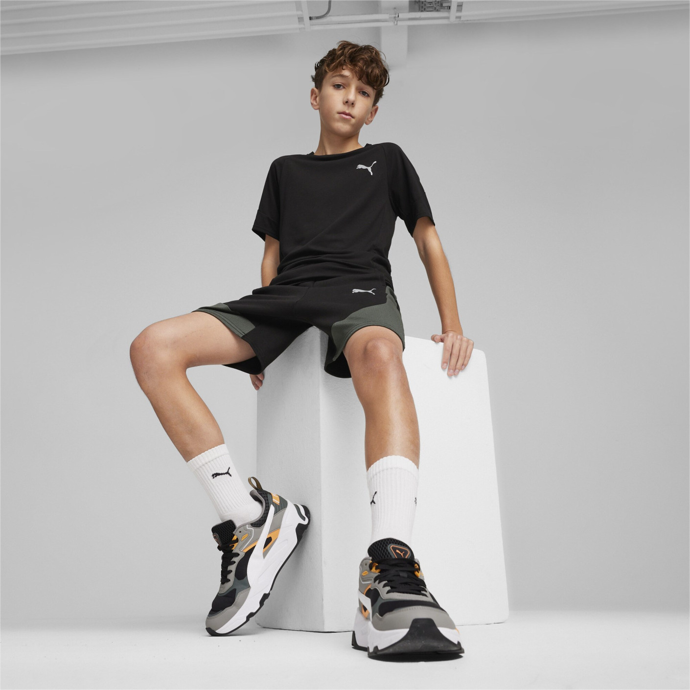 PUMA Evostripe T-Shirt Kids Zwart Wit