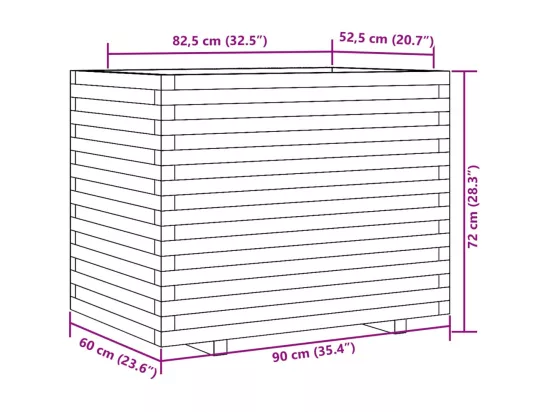 Jardinière bac lit surélevé bois marron 90 x 60 x 72 cm 02_0038035
