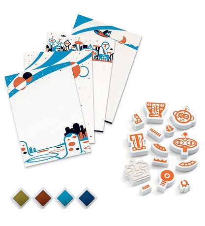Djeco Stempels?t - Mix & Match - Alien robotter