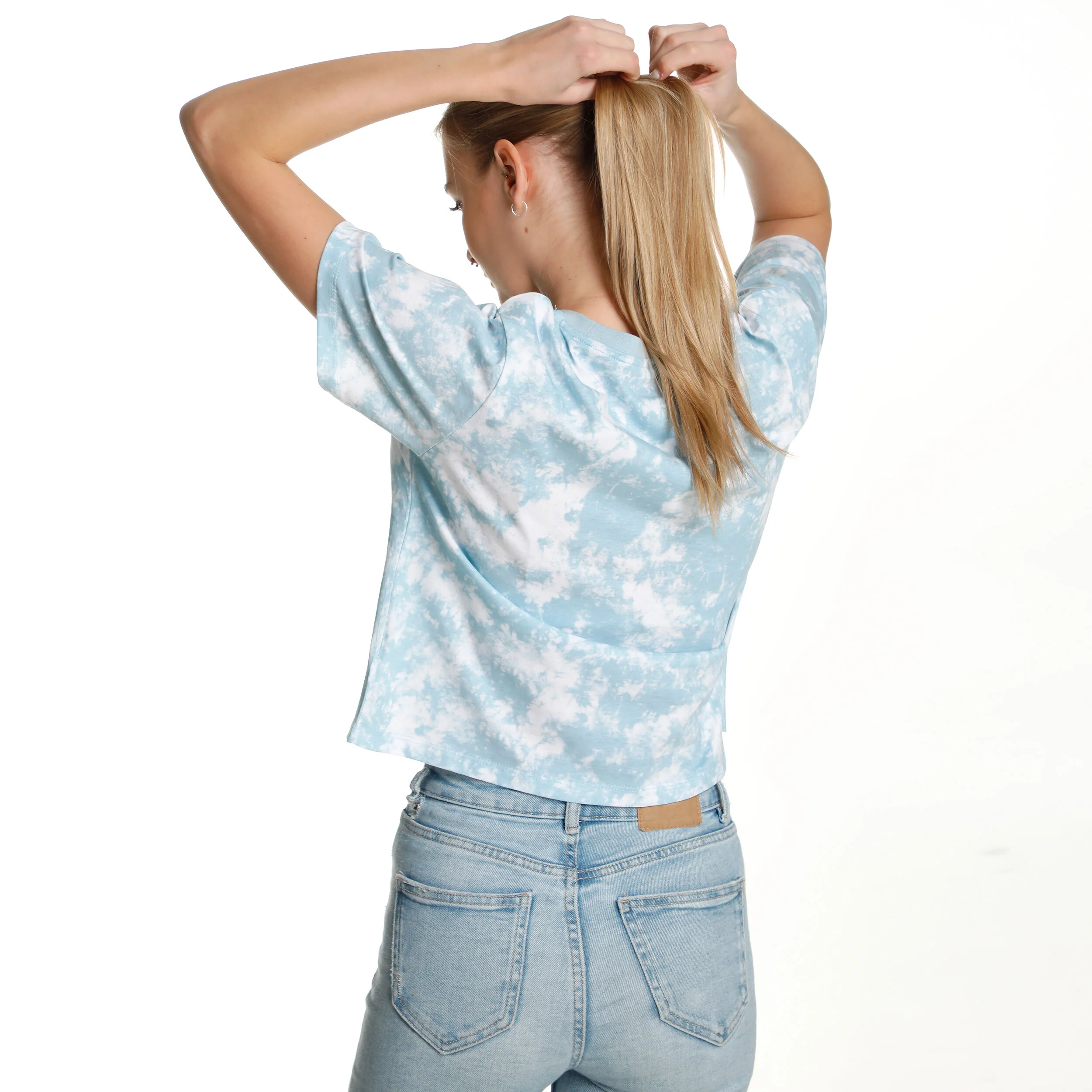 Australian Open AO Tie Dye Cropped T-shirt Femmes - Bleu Clair , Blanc