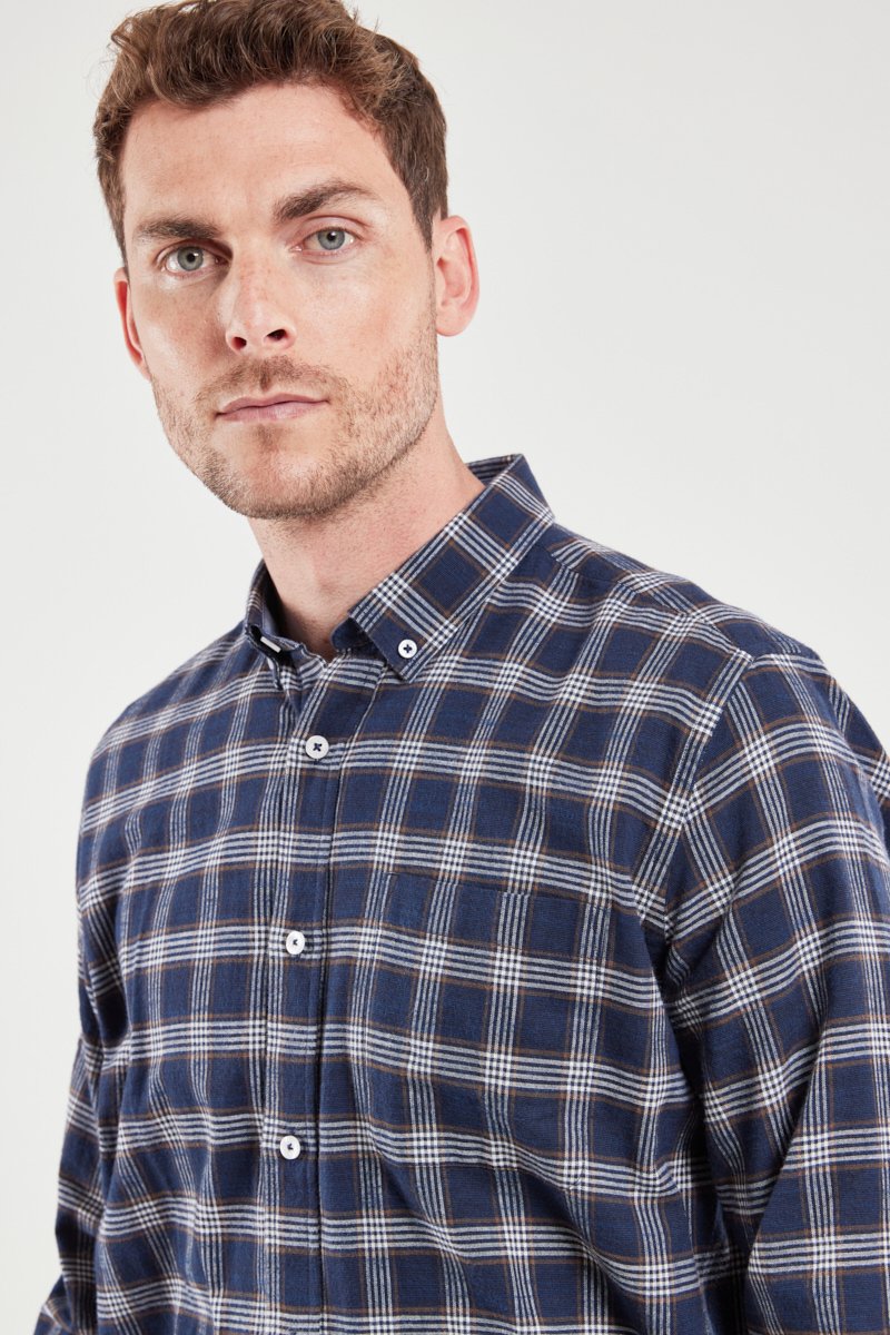 Chemise à carreaux confort - coton