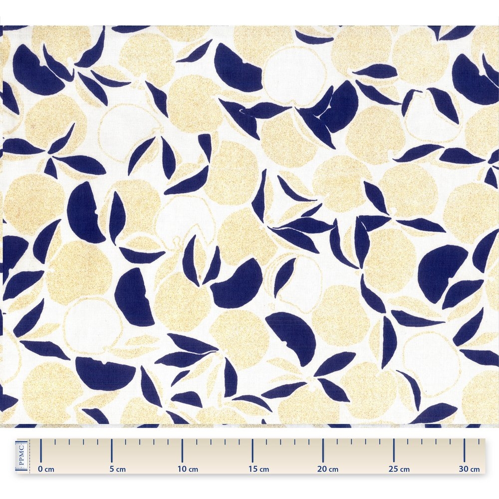 Coupon Tissu 1 M Citrons Dorés