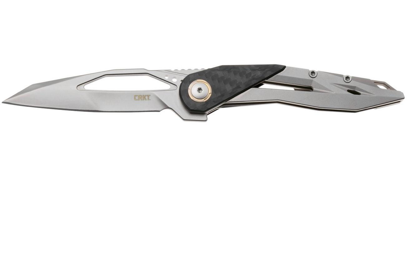 CRKT Nucleus 5703 Bead Blast CPM MagnaCut, Grey Titanium, Carbon Fiber Overlay, zakmes, Princeton Wong design