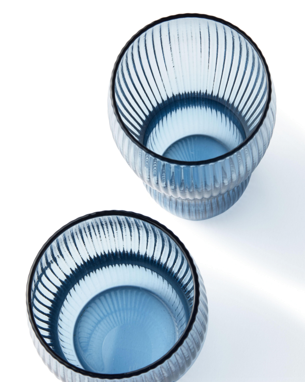 POLSPOTTEN Pum longdrink glas set van 2 blauw