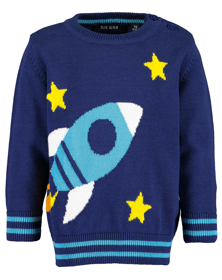 Strickpullover SPACE BLAST in ultramarinblau