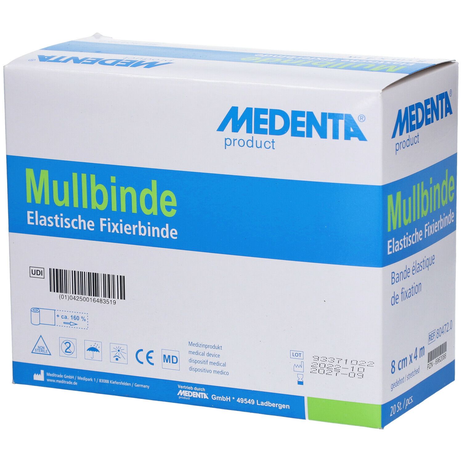 Mullbinde elastisch 8 cm x 4 m