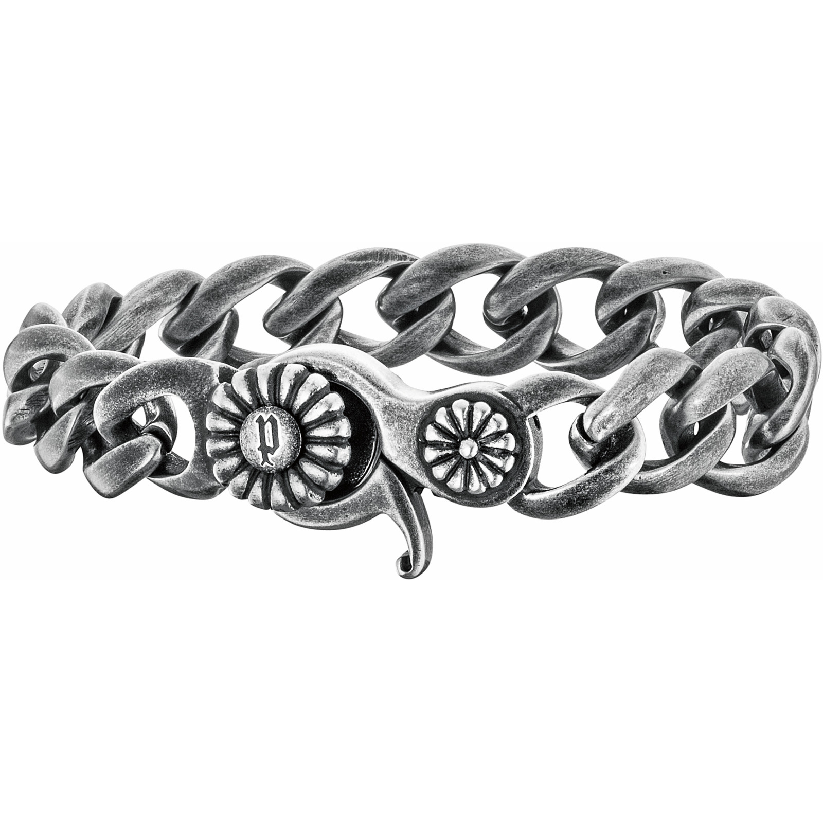 Police Herren-Panzerketten-Armband Floral Gr. S