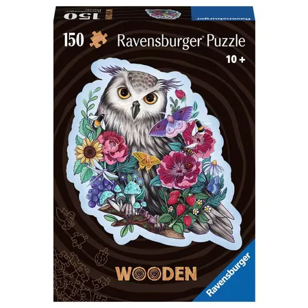 Ravensburger Wooden Puzzle - Geheimnisvolle Eule, 150 Teile