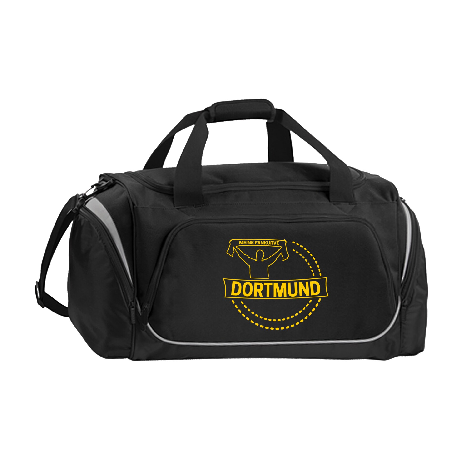 multifanshop® Sporttasche - Dortmund - Meine Fankurve - Druck gelb