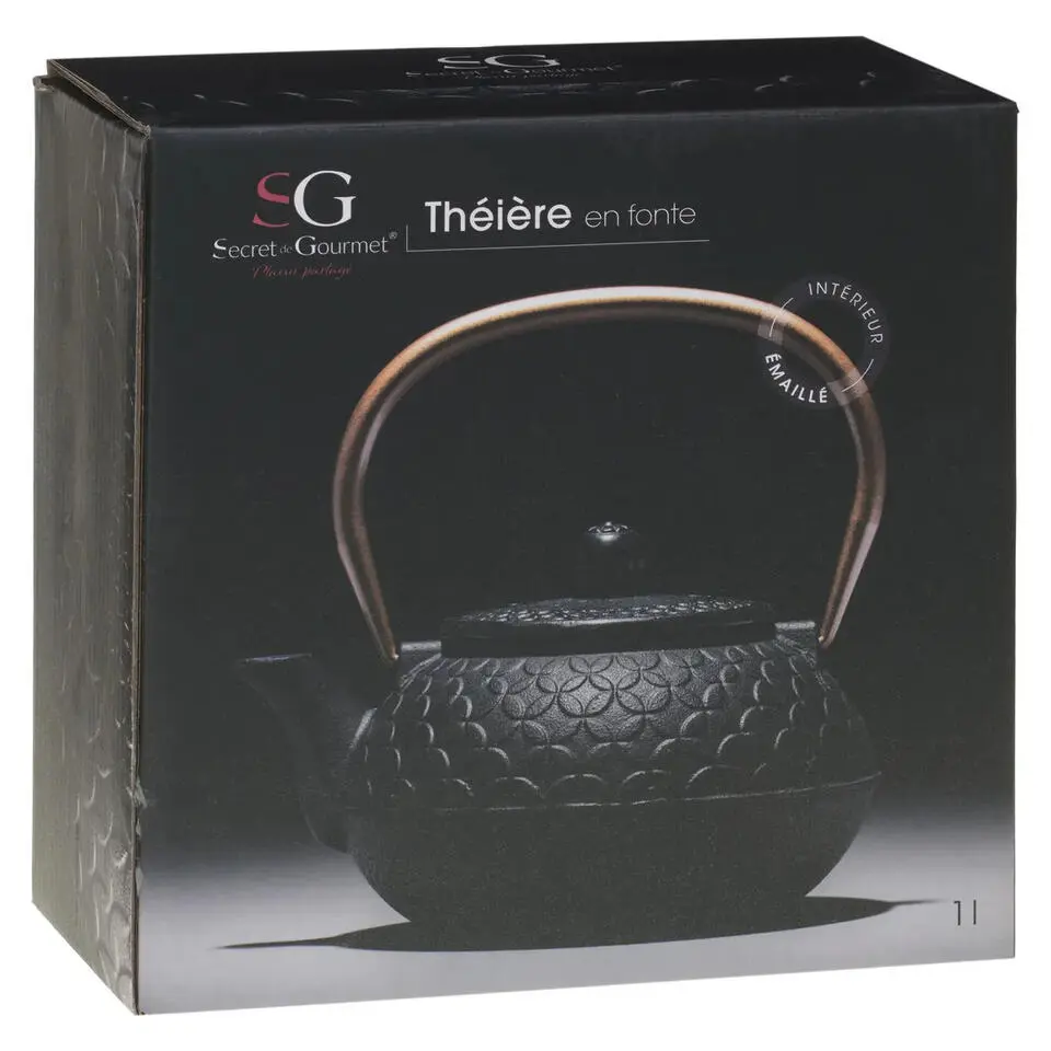 Secret de Gourmet Theepot Essential - Gietijzer - zwart - 1000 ml