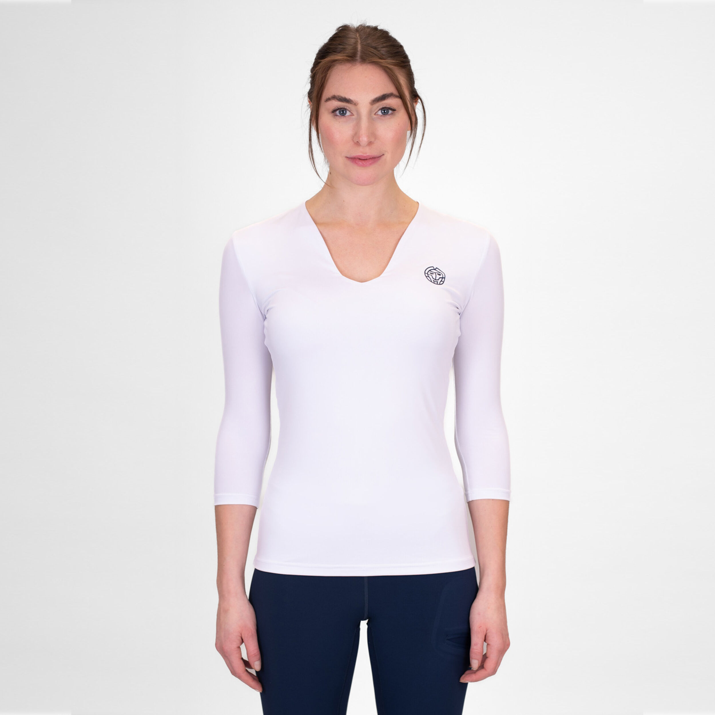 BIDI BADU Crew V-Neck Haut Manches Longues Femmes - Blanc