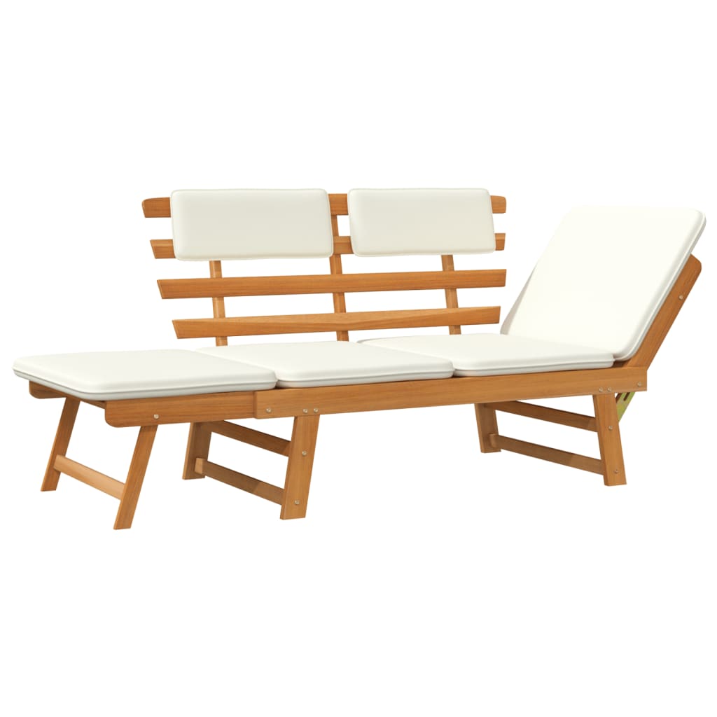 Banc de jardin avec coussins 2-en-1