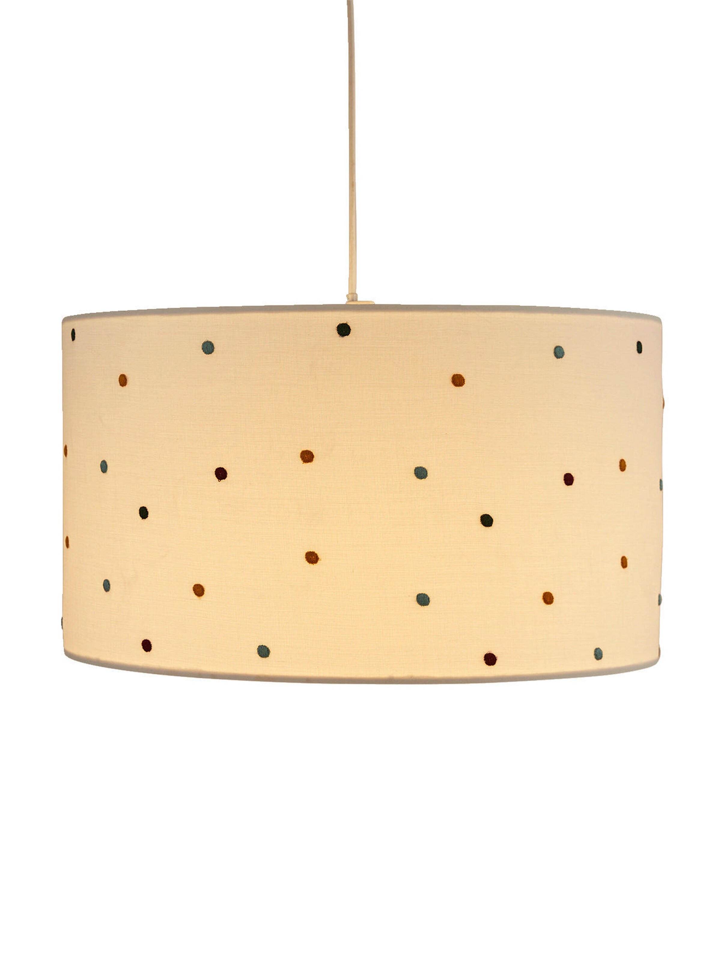 Vertbaudet Kinderzimmer Lampenschirm, Tupfen-Stickerei beige/mehrfarbig