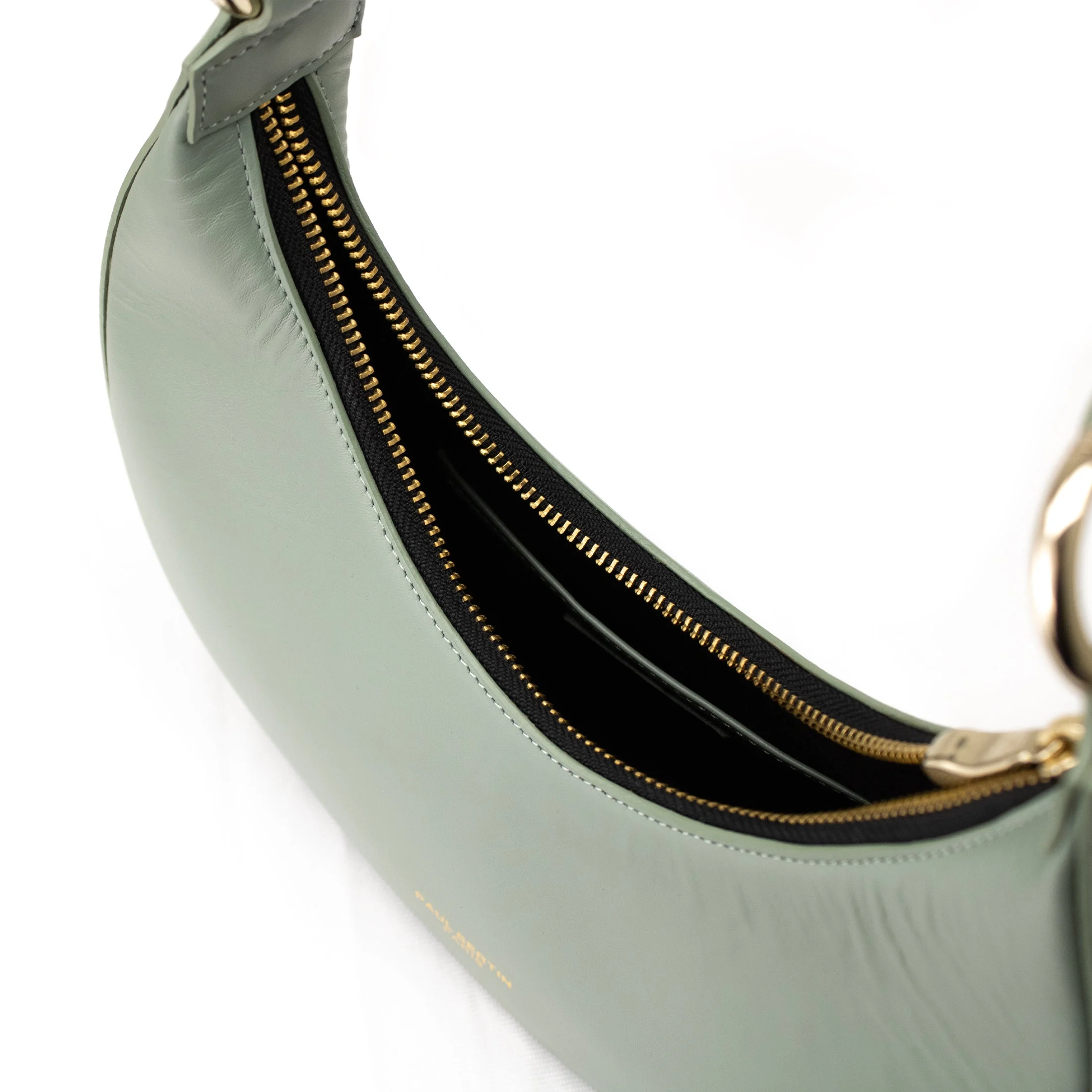 MOON - Sac à main demi-lune en cuir | Kaki