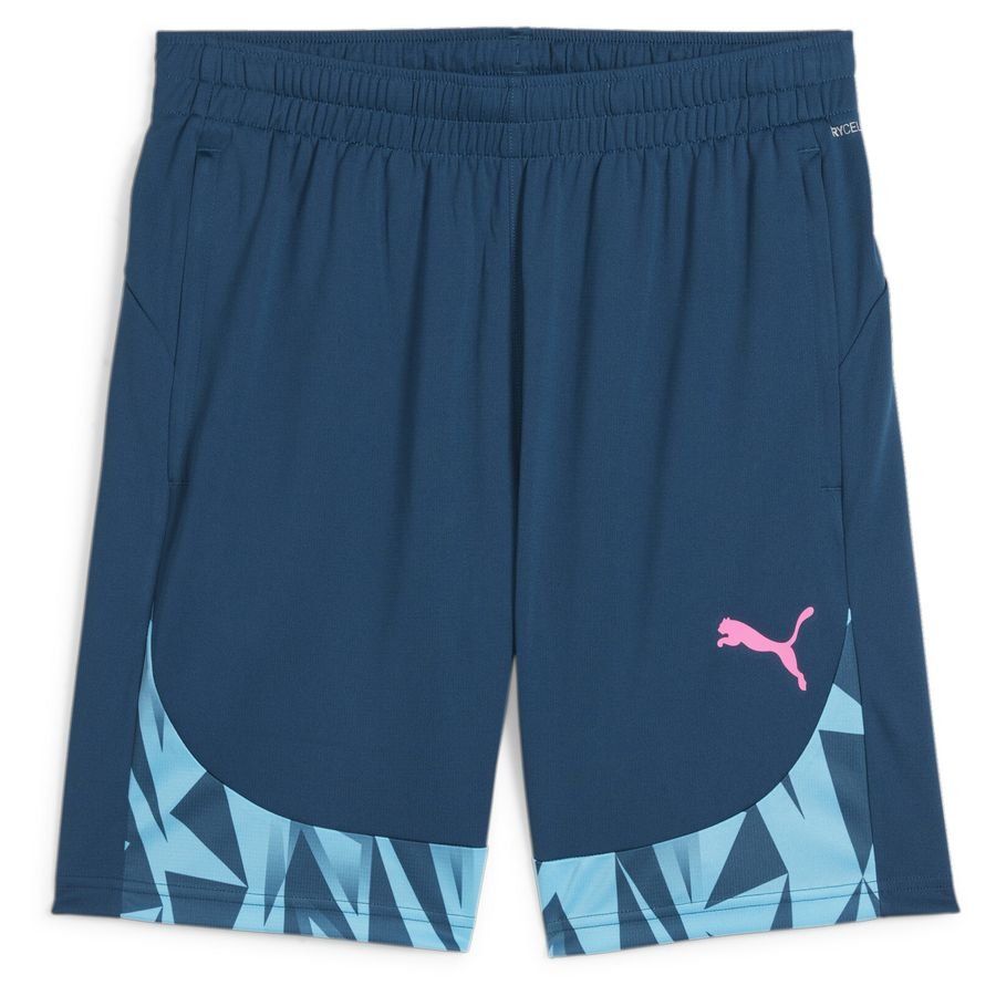 PUMA Short d'Entraînement IndividualFINAL - Bleu Marine/BLeu/Rose