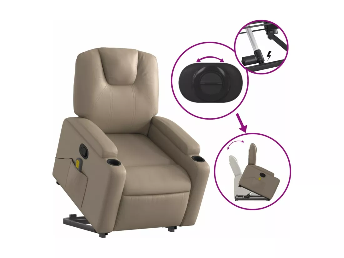 Fauteuil inclinable de massage Cappuccino Similicuir