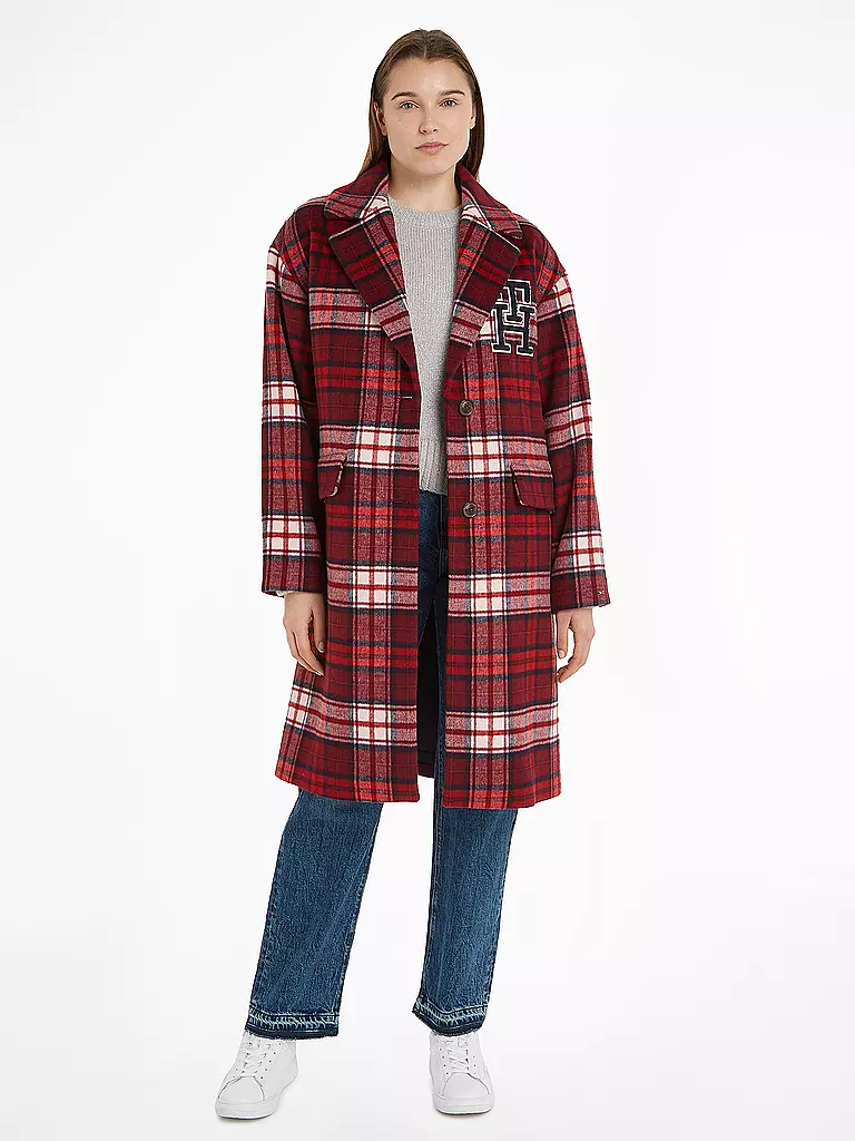 TOMMY HILFIGER Wollmantel rot