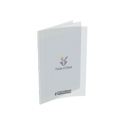 Conquérant Classique - Cahier de poésie et chant 24 x 32 cm - 48 pages - pages blanches et grands carreaux (Seyes) - transparent
