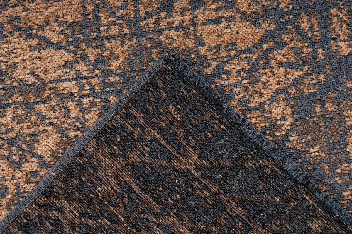 Flachgewebeteppich KALEVI 200 - gelb - mit 3D-Struktur - 80x150 cm