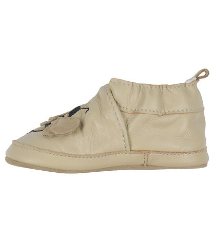 En Fant Leder-Krabbelschuhe - Applikation - White Pepper m. Bien