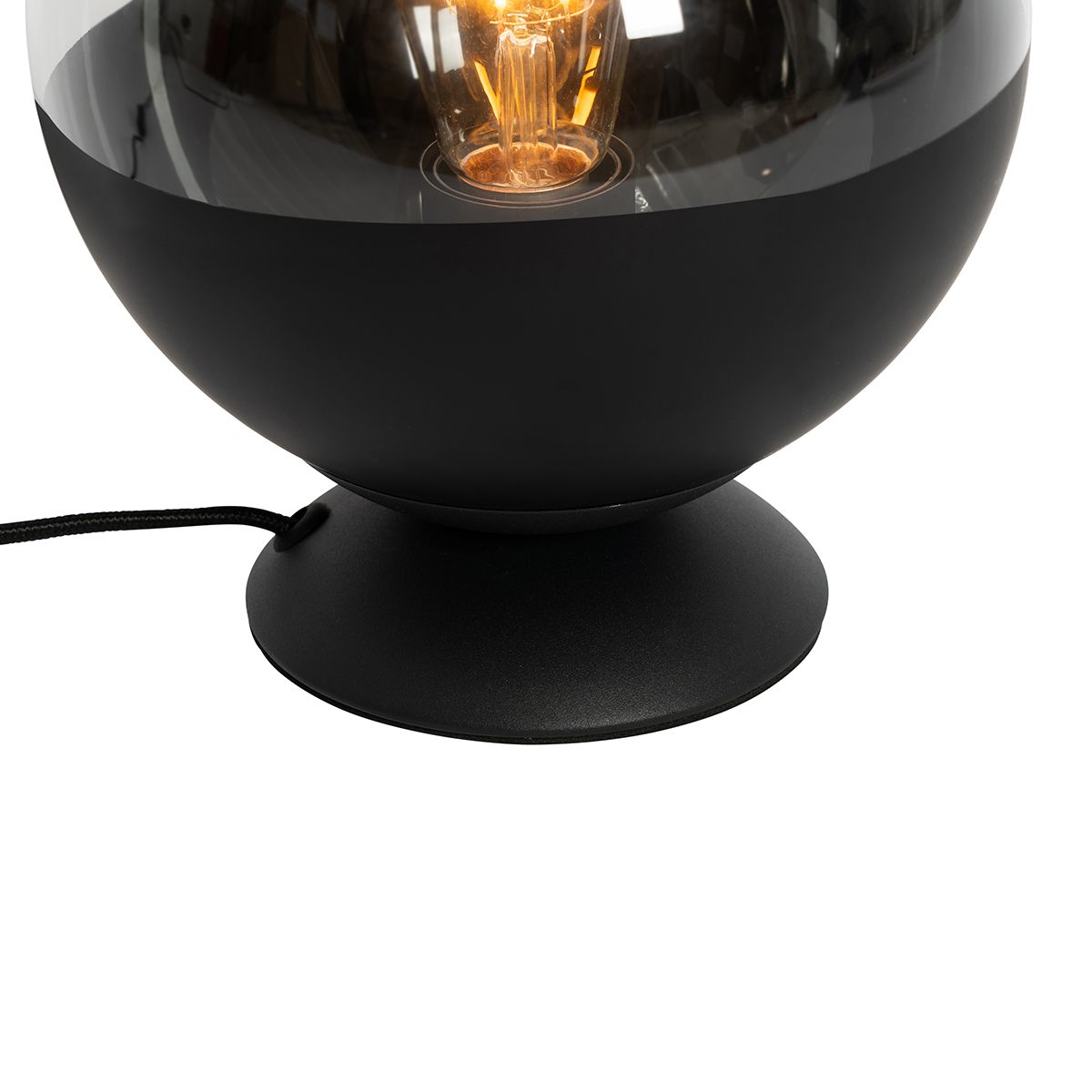 Retro tafellamp zwart met helder glas - Eclipse