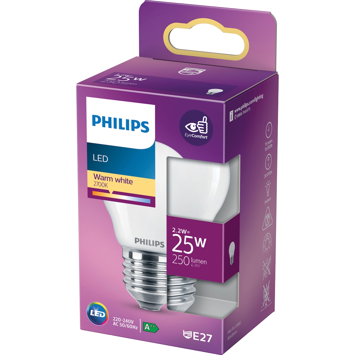 Philips LED-lyspære 2,2W E27