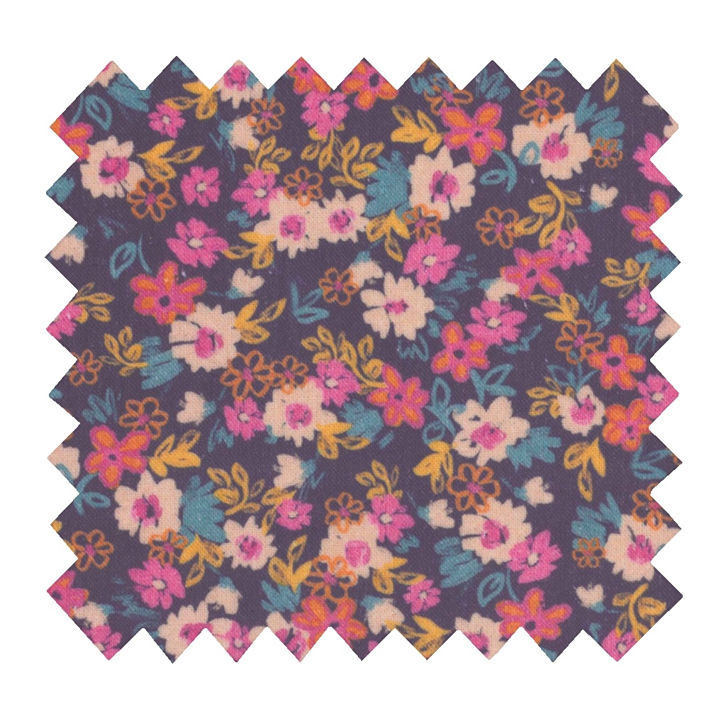 Coupon Tissu Enduit De 35Cm Hippie Fleurie